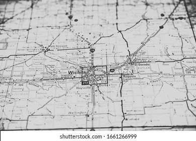 Wichita USA Map Travel Background