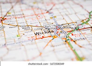 Wichita USA Map Travel Background