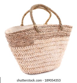 Wicker Bag Isolated On White