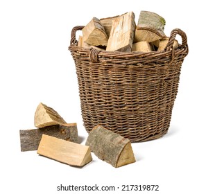 Wicker basket filled with firewood - Powered by Shutterstock