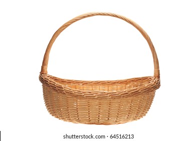 Wicker Basket On White Background - Shutterstock ID 64516213