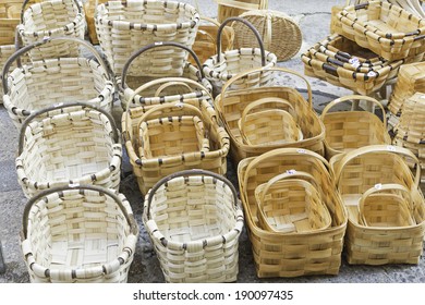 Wicker Baskets Handmade In Craft Fair