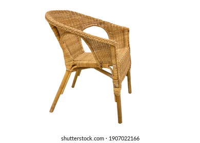 Wicker chair, Rattan chair isolated on white background