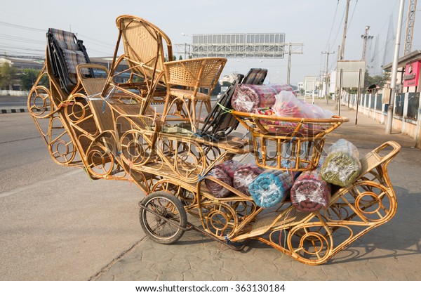 wicker furniture loading on small car wheels for\
sale in Thailand