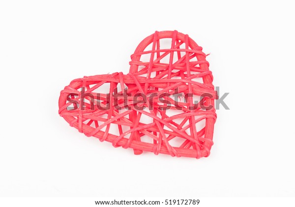 Wicker Heart On Woven Wood Heart Stock Photo Edit Now 519172789