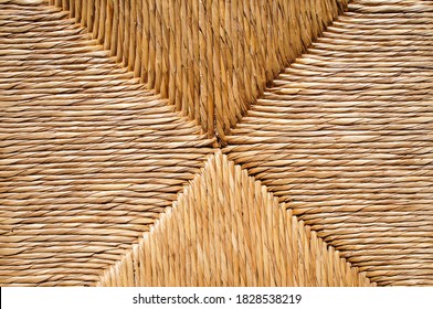Wicker Straw Texture Close Up Background