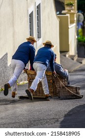 The Wicker Toboggan Ride In Funchal Madeira Portugal