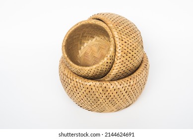 Wickerwork made of bamboo is a functional item to put things.