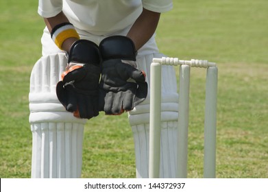 Wicket Keeper Standing Behind Stumps