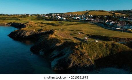 Wicklow Town, Drone Shot Of Beach And Canons