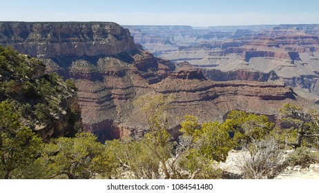 Wide Angle Bird Eyes View Yavapai Point South Rim Grand Canyon Natural Made On Earth Desert View At Arizona State USA 