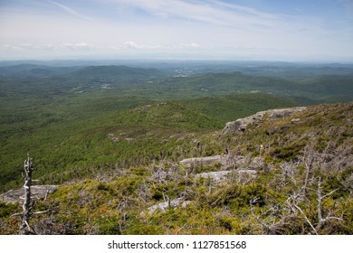 Wide Angle Landscape Shots From A Mountain Hike In North America. Mount Mansfield With An Arctic Tundra Peak, The Highest Mountain In Vermont, In The Spring And Summer On A Beautiful Sunny Day. 