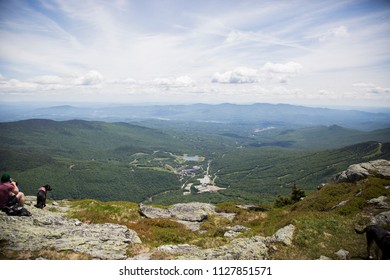 Wide Angle Landscape Shots From A Mountain Hike In North America. Mount Mansfield With An Arctic Tundra Peak, The Highest Mountain In Vermont, In The Spring And Summer On A Beautiful Sunny Day. 