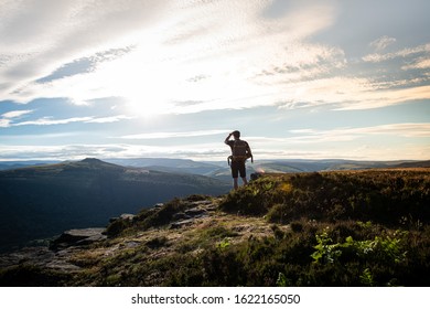 The Wide Angle Of Peak District Landscape With People Enjoying Their Activity