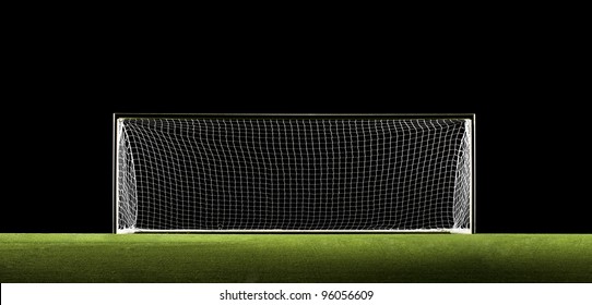 Wide Angle photo of Soccer Goal or Football Goal - Powered by Shutterstock