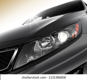 Wide Angle Shot Car Headlight Sun Stock Photo 1131386858 | Shutterstock