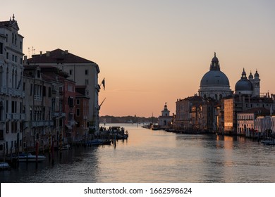 A Wide Angle Shot Of The Gallerie Dell'Accademia Museum Next To The Water In Venice, Italy