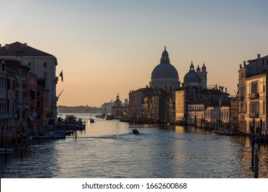 A Wide Angle Shot Of The Gallerie Dell'Accademia Museum Next To The Water In Venice, Italy