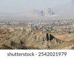 Wide angle view of Dogubayazit city in Ağrı