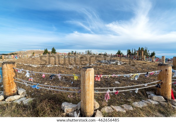 Wide angle view of Medicine Wheel National\
Historic Landmark in\
Wyoming