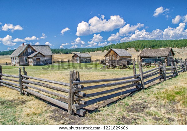 Wide Angle View Old West Homestead Stock Photo Edit Now 1221829606