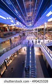 Wide angle view over Westfield Shopping Mall in Stratford - LONDON / ENGLAND - SEPTEMBER 14, 2016