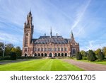 Wide angle view of the Peace Palace (Dutch: 