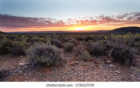 Wide angle view of the plains of the Tankwa Karoo in the Northern Cape Province of South Africa