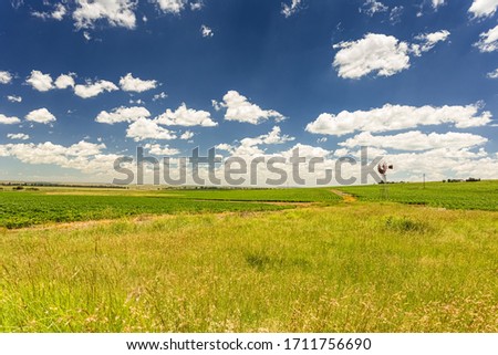 Wide angle view of Small scale farm in the Highveld region of South Africa