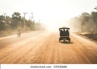 Wide Dirt Road In Cambodia