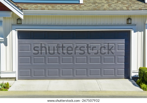 Wide Garage Door Residential Townhouse On Stock Photo Edit Now