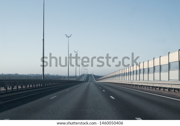 Wide highway. long roadway background. road\
going into the distance