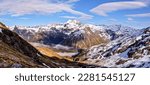 A Wide Panorama of Mt Rolleston and The Southern Alps. 
Temple Basin, Arthurs Pass, Canterbury, New Zealand.