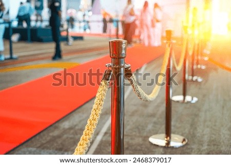 Similar – Image, Stock Photo a red carpet with footprints in the entrance area