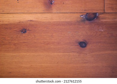 Wide Plank Pine Wood Floor With Dark Knots.