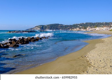 Wide And Sandy Beach Of Chiaia, Ischia, Italy.