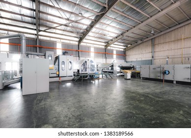 Wide Shot Of The Cotton Inside The Factory 