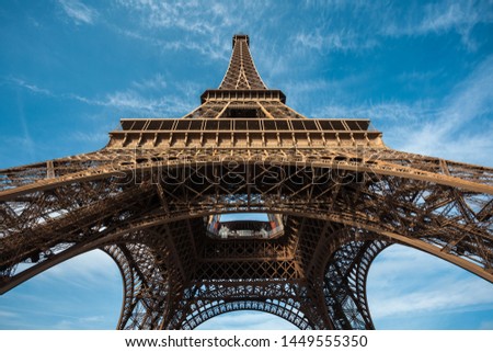 Similar – Eiffel Tower in summer on blue sky