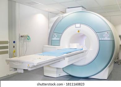 A Wide Shot Of A Huge MRI Scanner In Hospital.