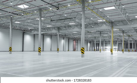 Wide shot of industrial hall empty and clean - Powered by Shutterstock