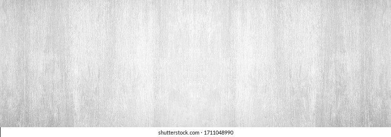 Wide Table Top View Of Wood Texture In White Light Panoramic Background. Panorama Gray Clean Grain Wooden Floor Birch Seamless Backdrop Wall Plain Board Grunge Pale Detail Streak For Bacground.