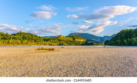 Wide valley of Tagliamento River - Shutterstock ID 2144955683
