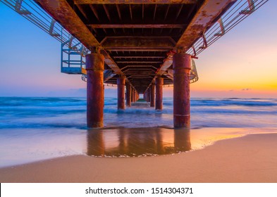 Wide View Beach Sunset Under Pier Stock Photo 1514304371 | Shutterstock