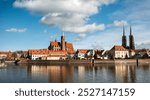 Wide View Of Cathedral Island, The Main Tourist Attraction In Wroclaw