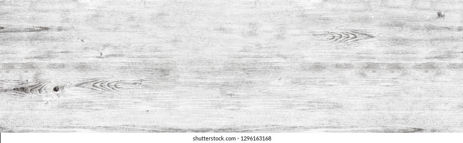 Wide white wood texture. Whitewashed wooden surface panorama. Shabby chic panoramic background