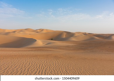 Wide and wild landscape of the Arabic sand desert in the dead quarter - Powered by Shutterstock