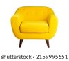 yellow sofa isolated