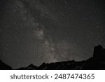 Wide-angle astrophotography of the Milky Way in the night sky - Washington Pass, Washington, Pacific Northwest, USA