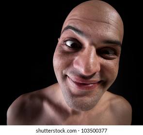 Portrait Idiotic Andcrazy Bald Man Stock Photo 103720346 | Shutterstock