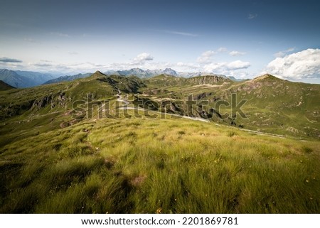 Wideangle view of the mountains that surround the Maniva Pass, Northern Italy